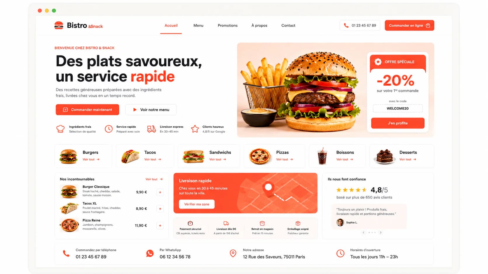Restaurant / Snack Website